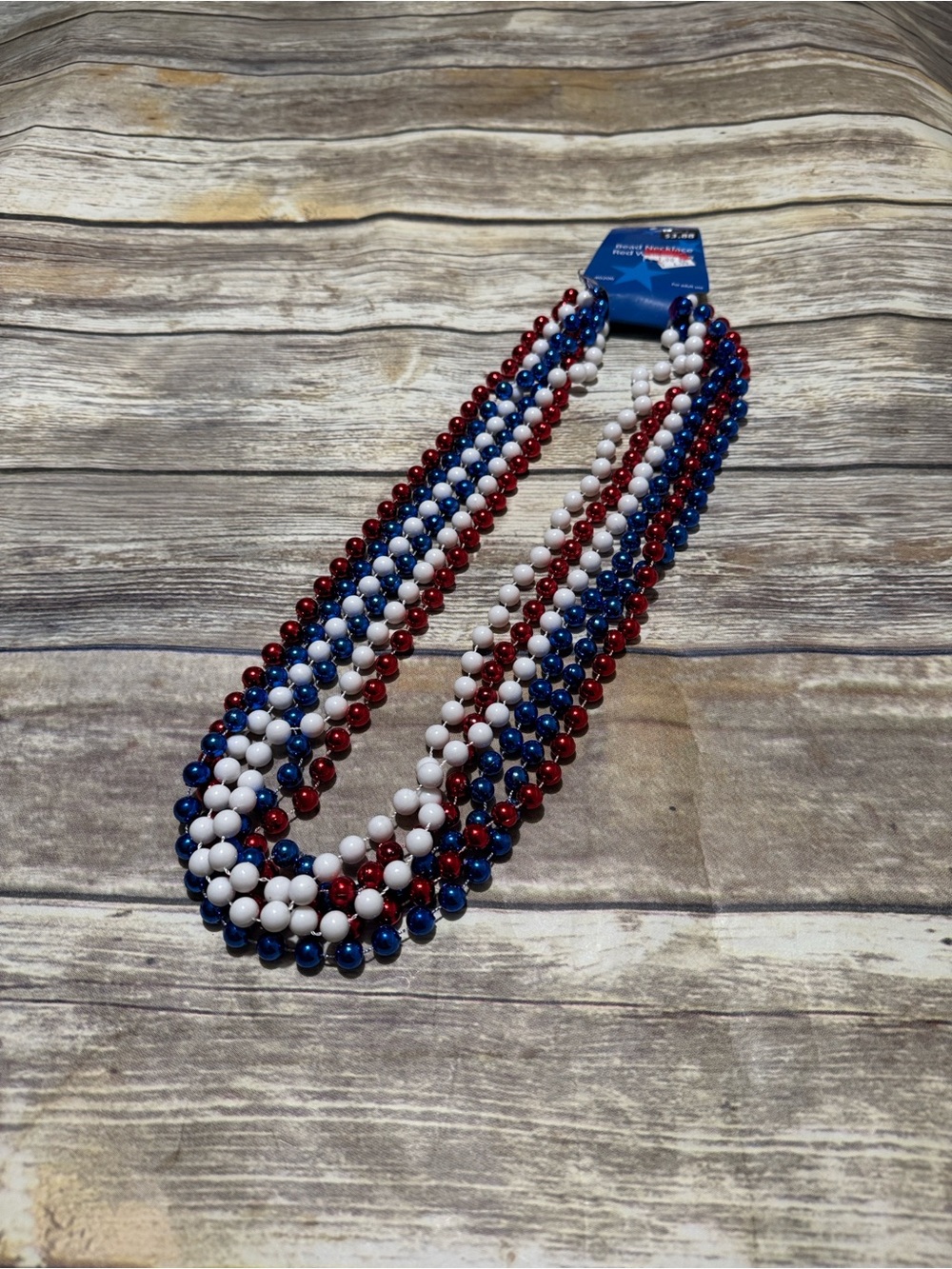 Patriotic Red White Blue Beaded Necklaces